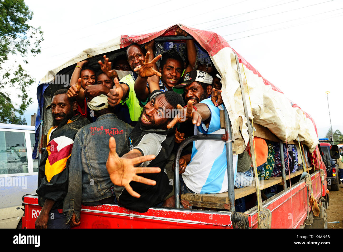 Public Bus, Goroka, Papua New Guinea Stock Photo