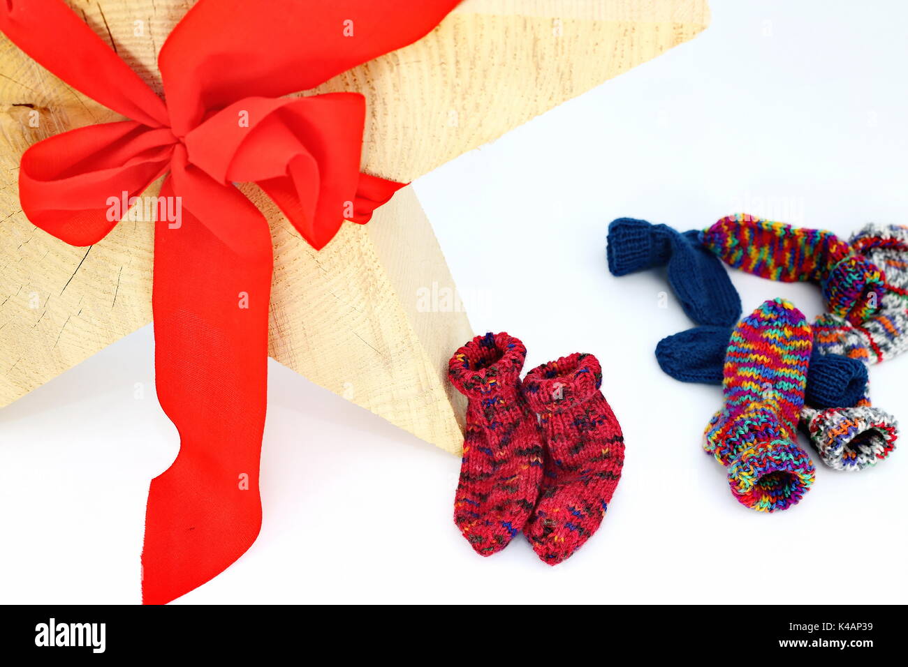 Christmas Star With Wool Socks Stock Photo