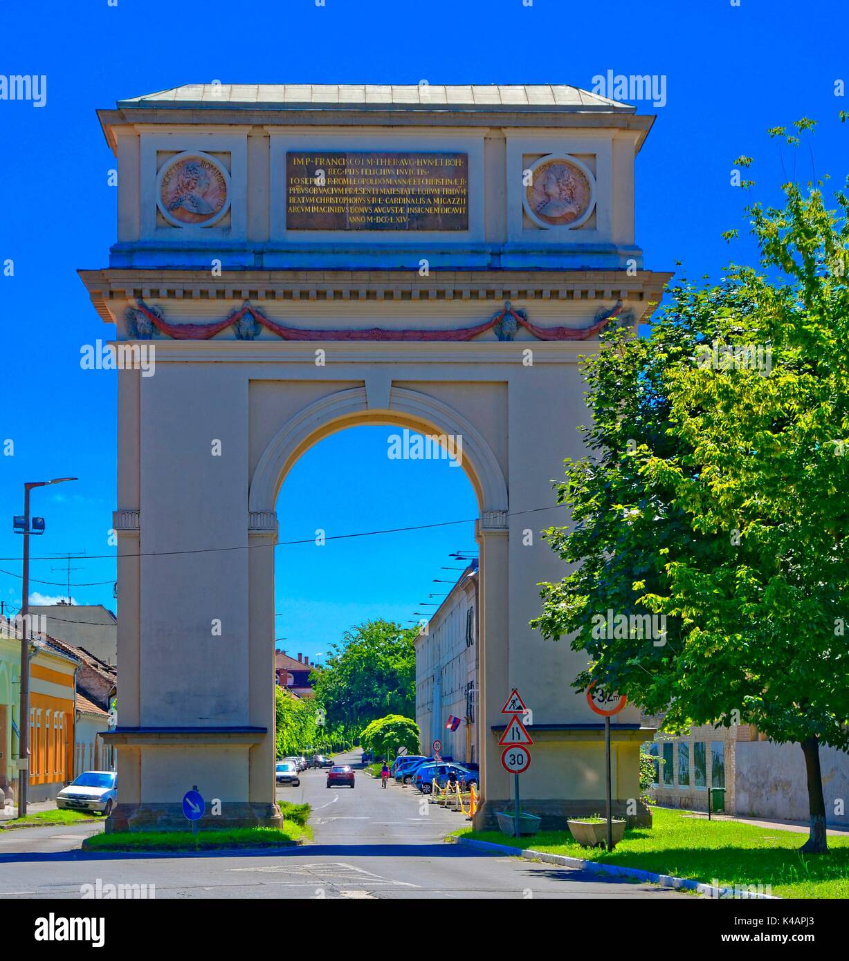 Triumphal Arch In Vêc, Front Stock Photo
