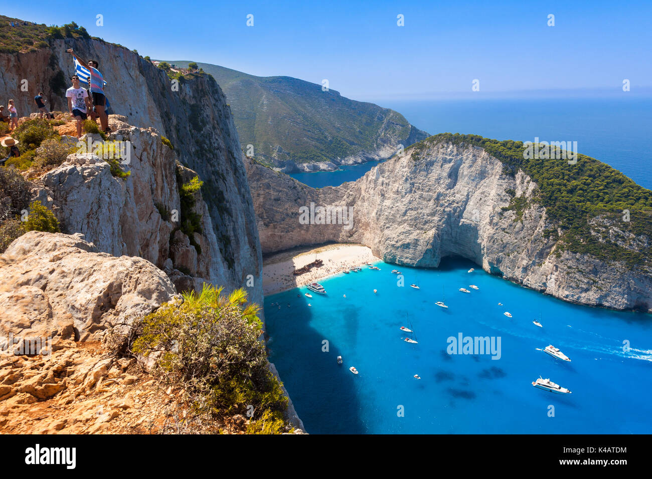 Navagio Beach From Shipwreck Cliff View In Zakynthos Zante Island In navagio-beach-from-shipwreck-cliff-view-in-zakynthos-zante-island-in