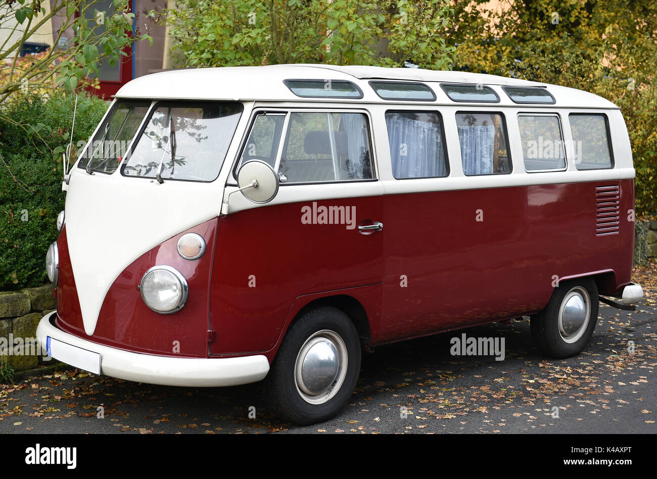 Vintage 1965 VW 23-Window Samba Bus Red color