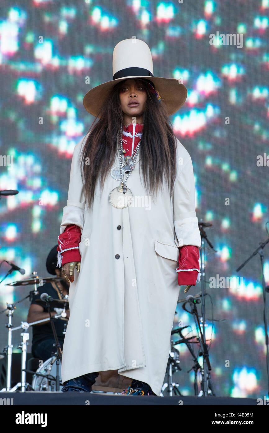 Pori, Finland 15Th July 2017 Erykah Badu Performs At The 2017 Edition Of Finnish Pori Jazz Festival Stock Photo