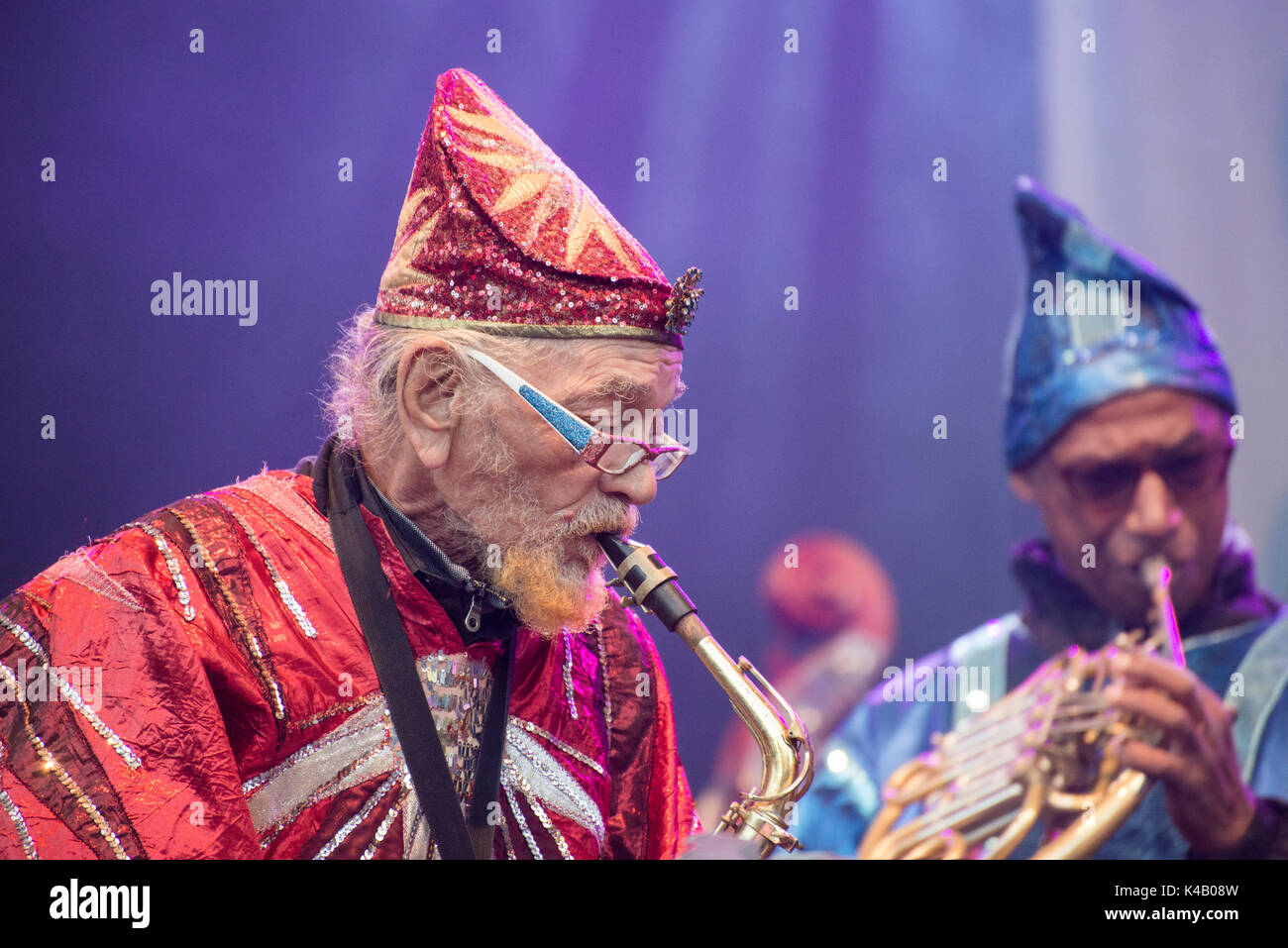 Pori, Finland 15Th July 2017 Sun Ra Arkestra Performs At The 2017 Edition Of Finnish Pori Jazz Festival Stock Photo