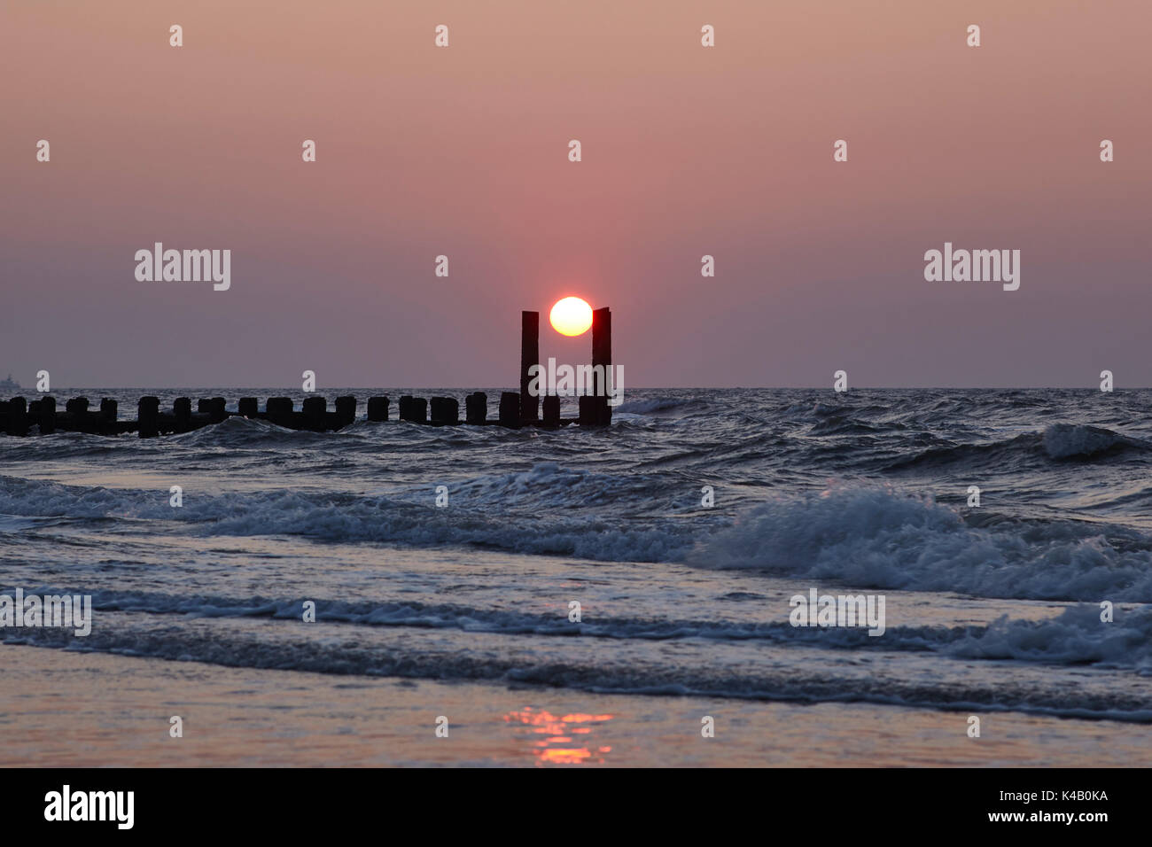 Sunset North Sea Stock Photo
