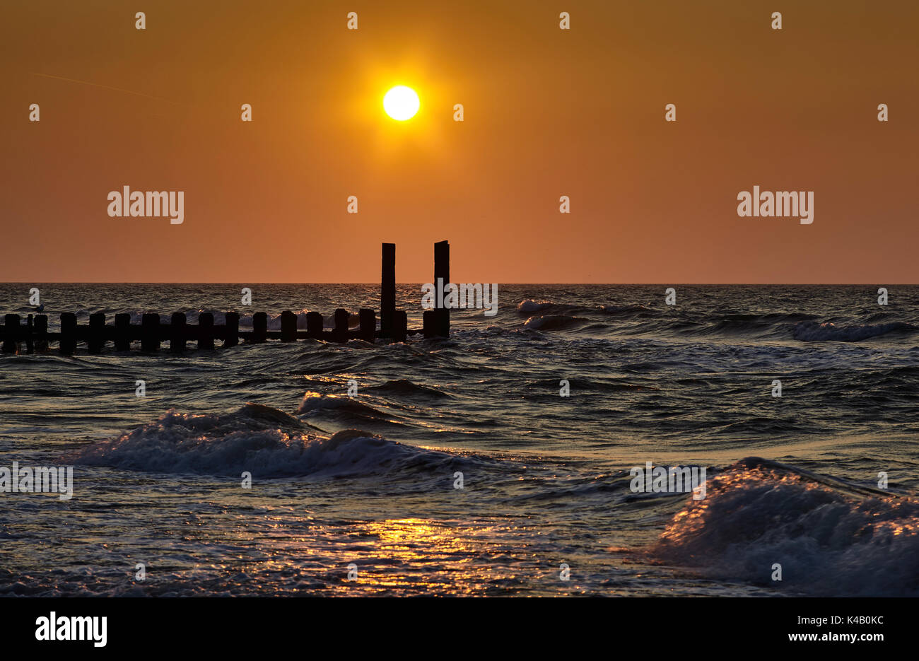 Sunset North Sea Stock Photo