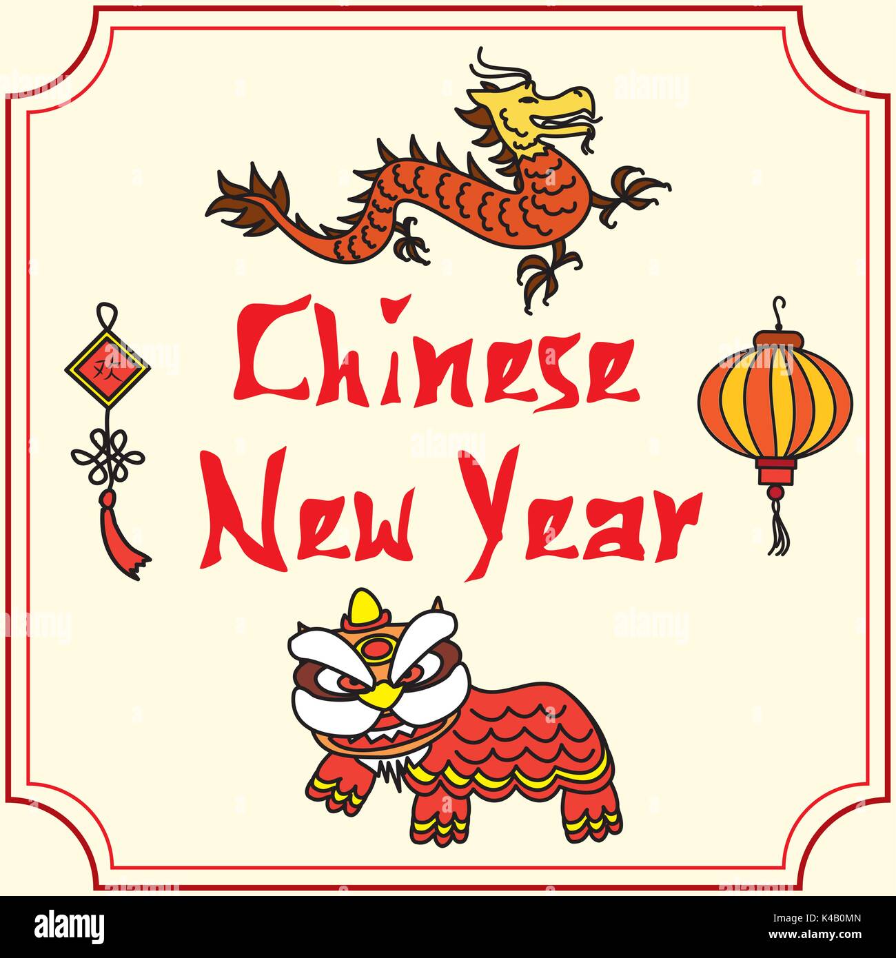 chinese new year, background or greeting card, vector illustration Stock Vector