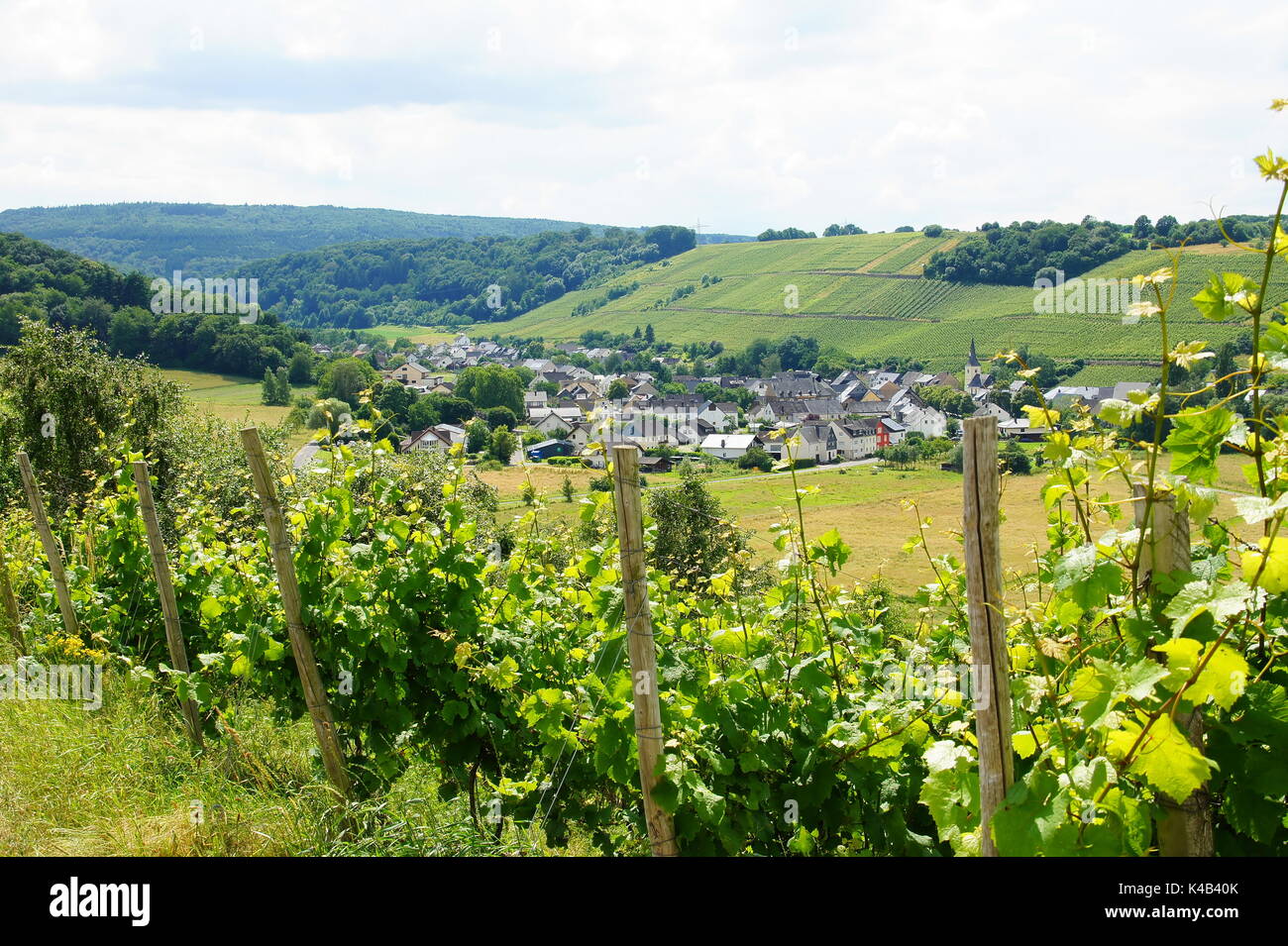 Wine Village Burgen In A Side Valley Between Moselle And Hunsrƒck Stock Photo