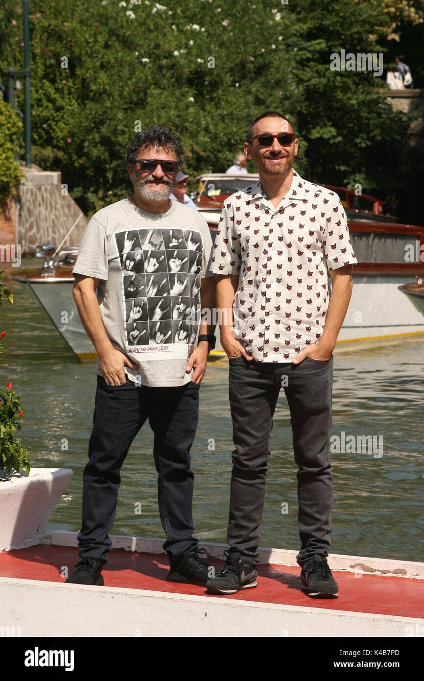 Venice, Italy. 05th Sep, 2017. The Manetti Bros. are seen during the ...