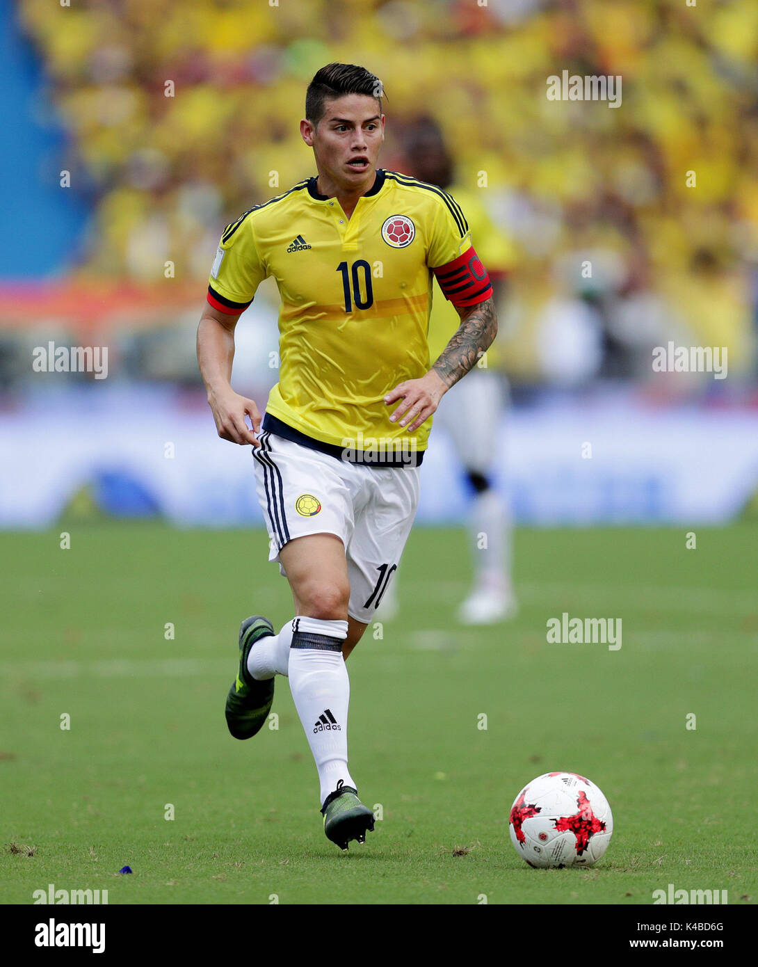 Colombian James Rodriguez in action during the Russia 2018 ...