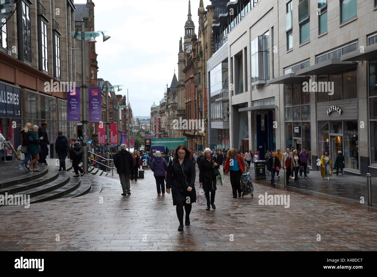 Glasgow, UK. 5th Sep, 2017. Grey and dismal skies over the city centre