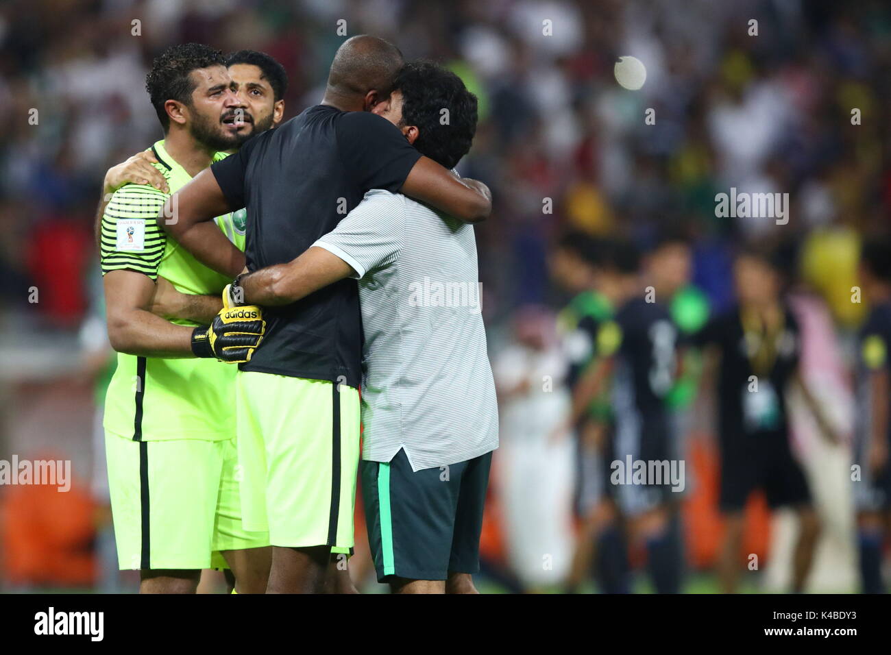 Jeddah, Saudi Arabia. 5th Sep, 2017. Saudi Arabia (KSA) Football/Soccer : FIFA World Cup Russia 2018 Asian Qualifier Final Round Group B match between Japan 0-1 Saudi Arabia at King Abdullah Sports City Stadium in Jeddah, Saudi Arabia . Credit: Sho Tamura/AFLO SPORT/Alamy Live News Stock Photo