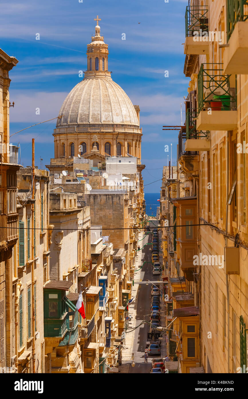 Churche of Our Lady of Mount Carmel, Valletta Stock Photo