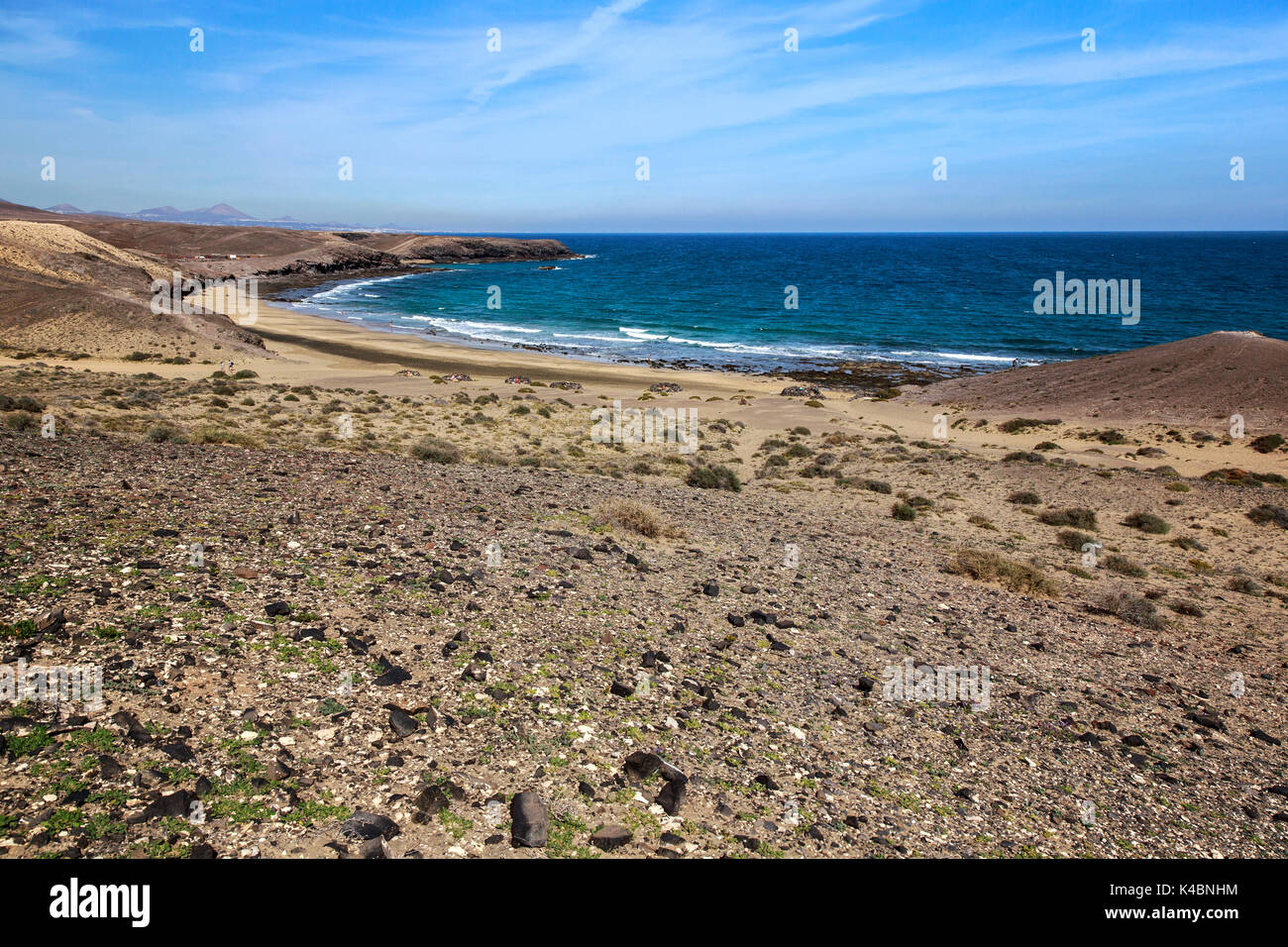 Rocky Coast At Punta Del Papagayo Near Playa Blanca, Lanzarote, Canary Islands, Spain, Europe Stock Photo