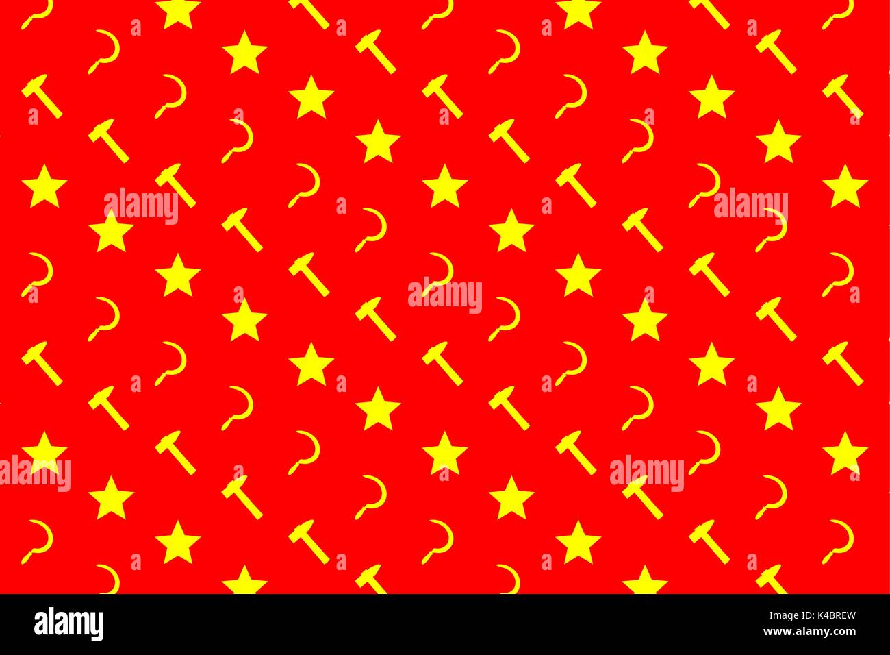 Star Sickle And Hammer Yellow Symbol On Red Background Vector