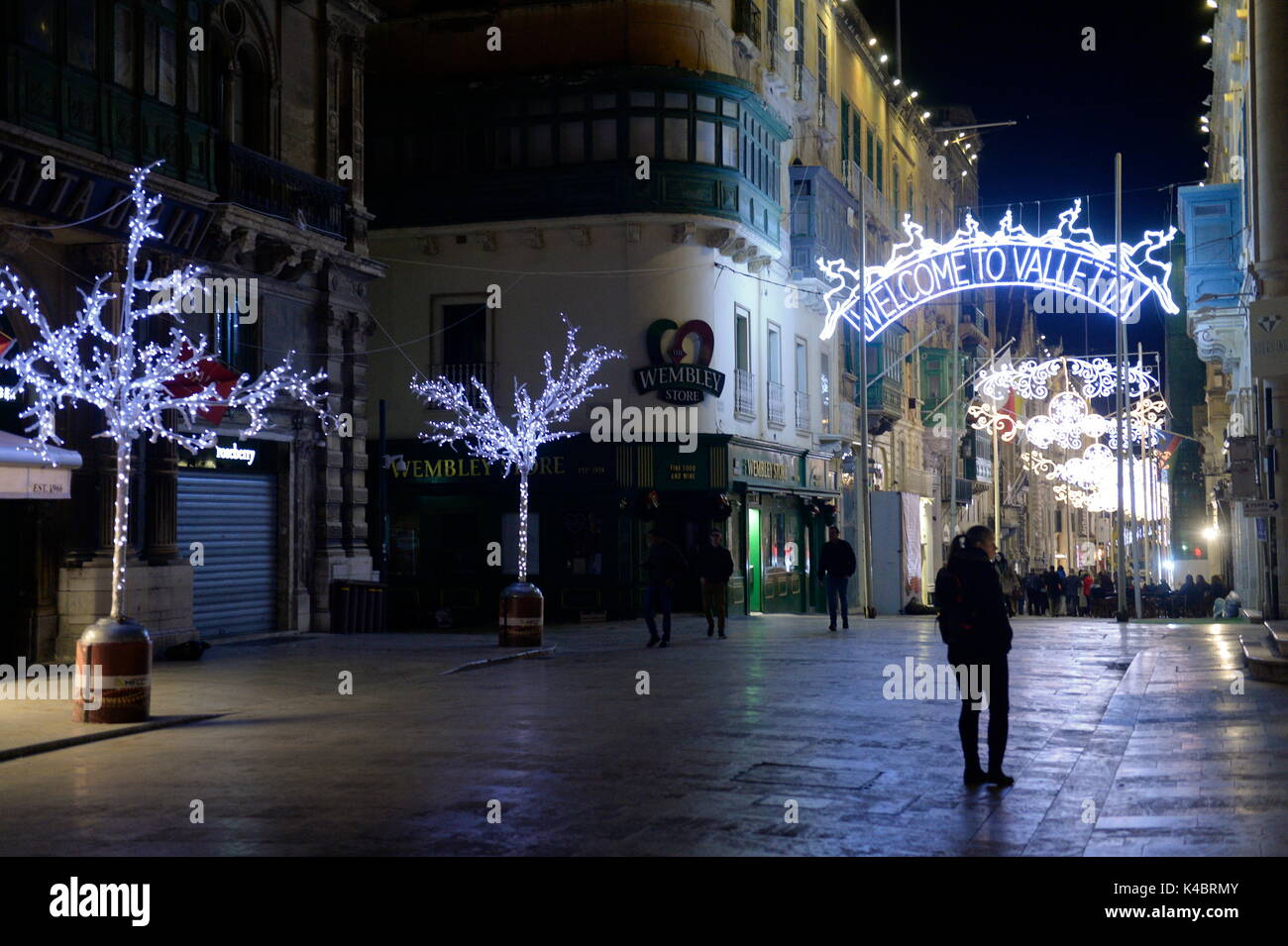 Christmas Dinner In Valetta On Malta Stock Photo Alamy