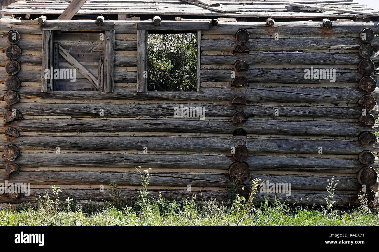 Antique log building Stock Photo