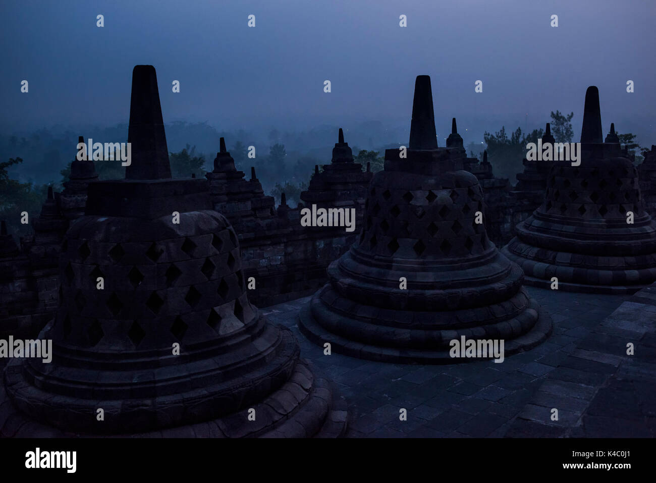 Borobudor temple in Java, Indonesia. Stock Photo