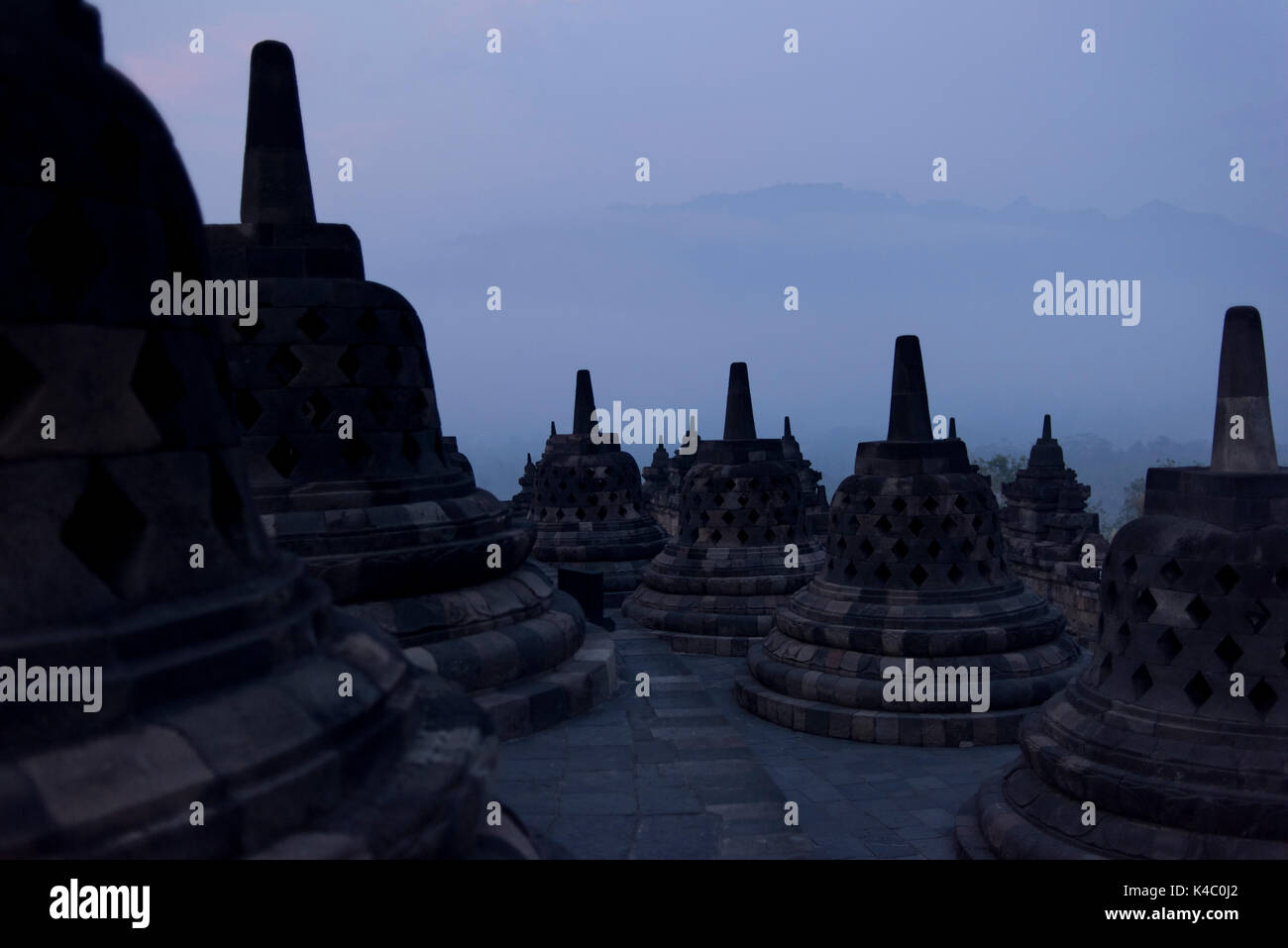 Borobudor temple in Java, Indonesia. Stock Photo