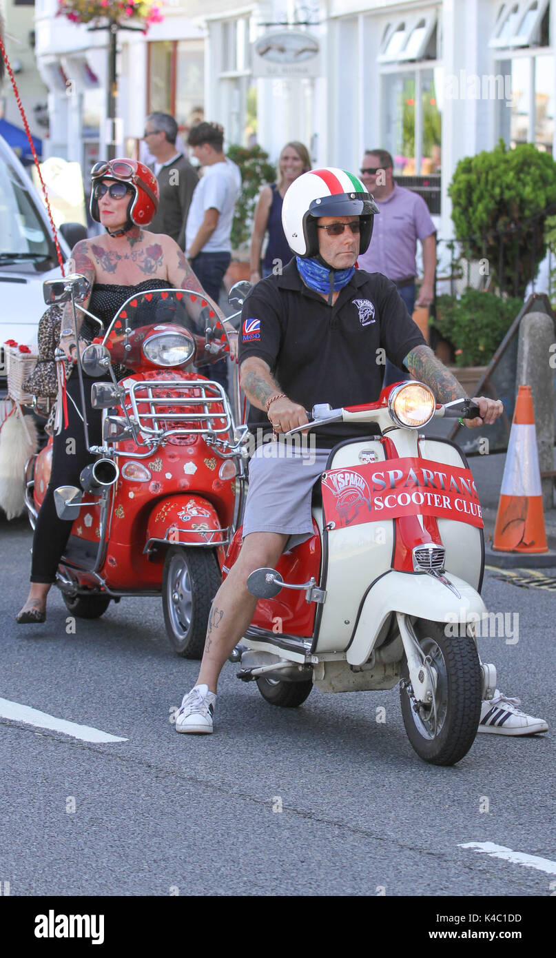 isle of wight scooter rally 2017 Stock Photo Alamy