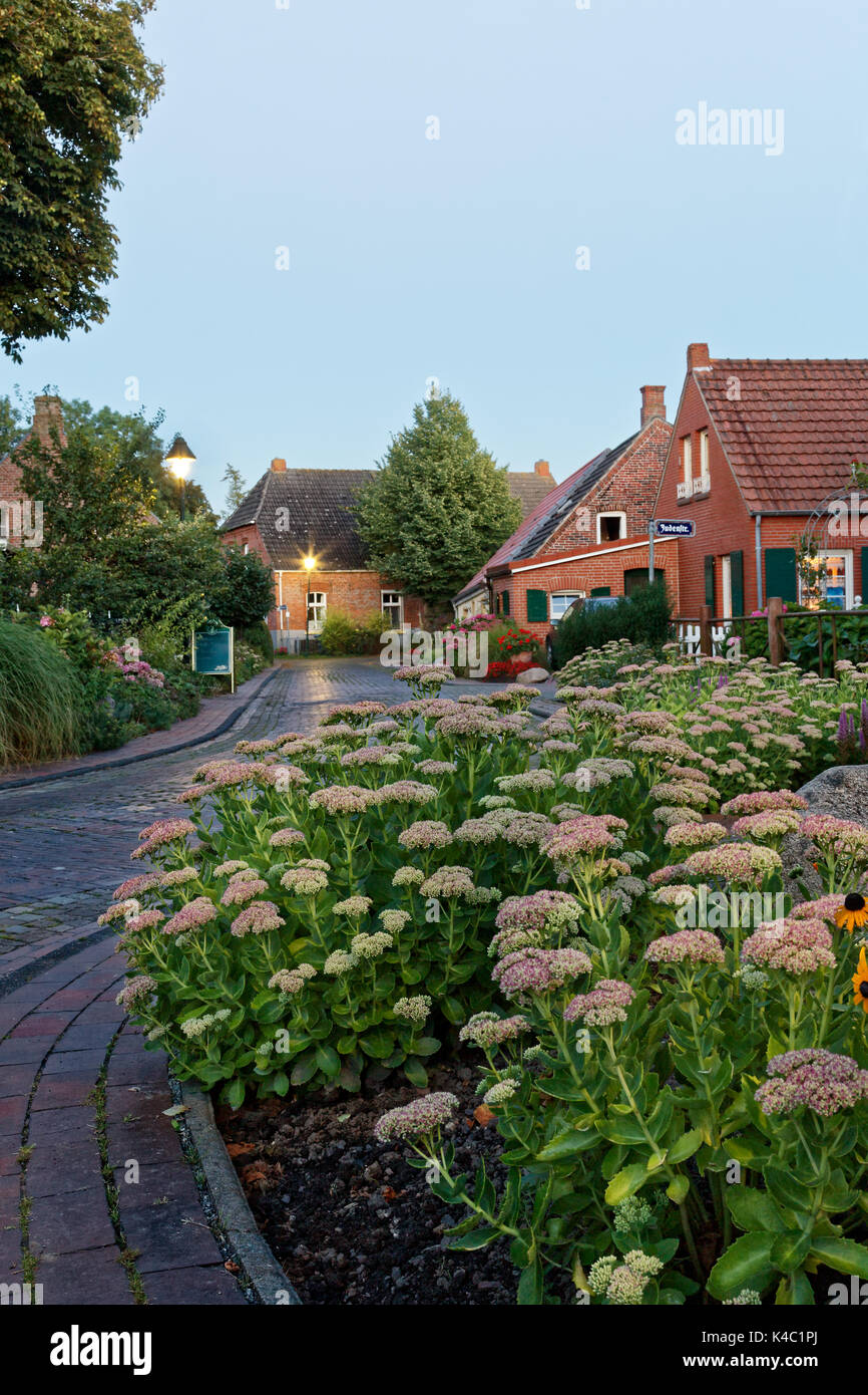 Summer Evening In A Village In East Frisia Stock Photo