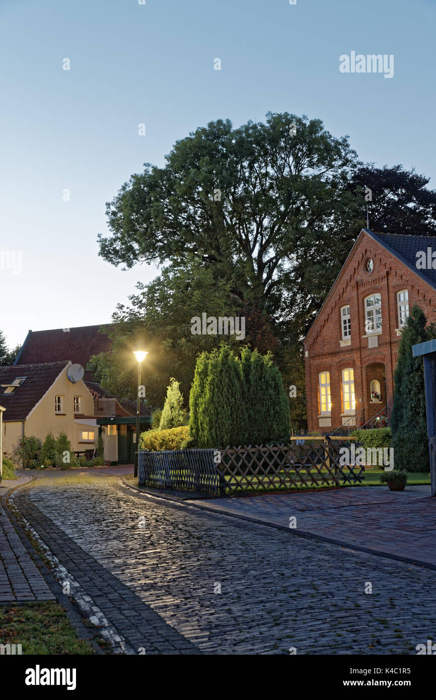 Summer Evening In A Village In East Frisia Stock Photo