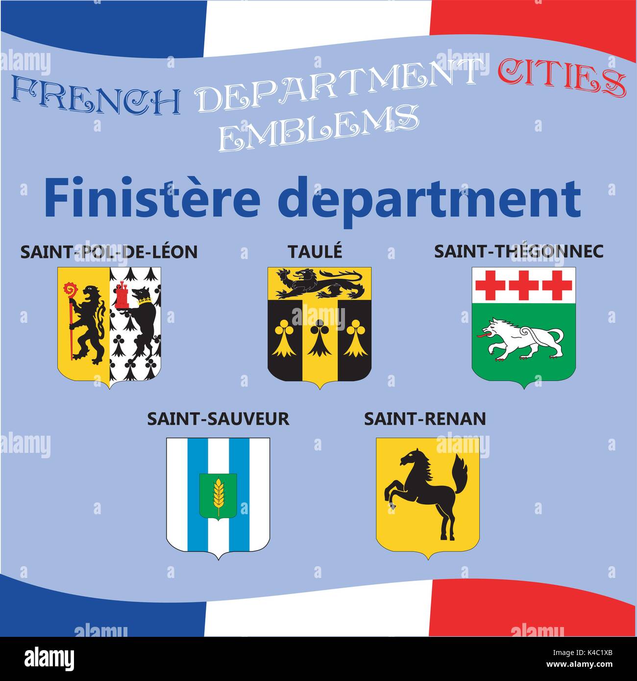 Official emblems and flags of Franch cities Stock Vector Image & Art