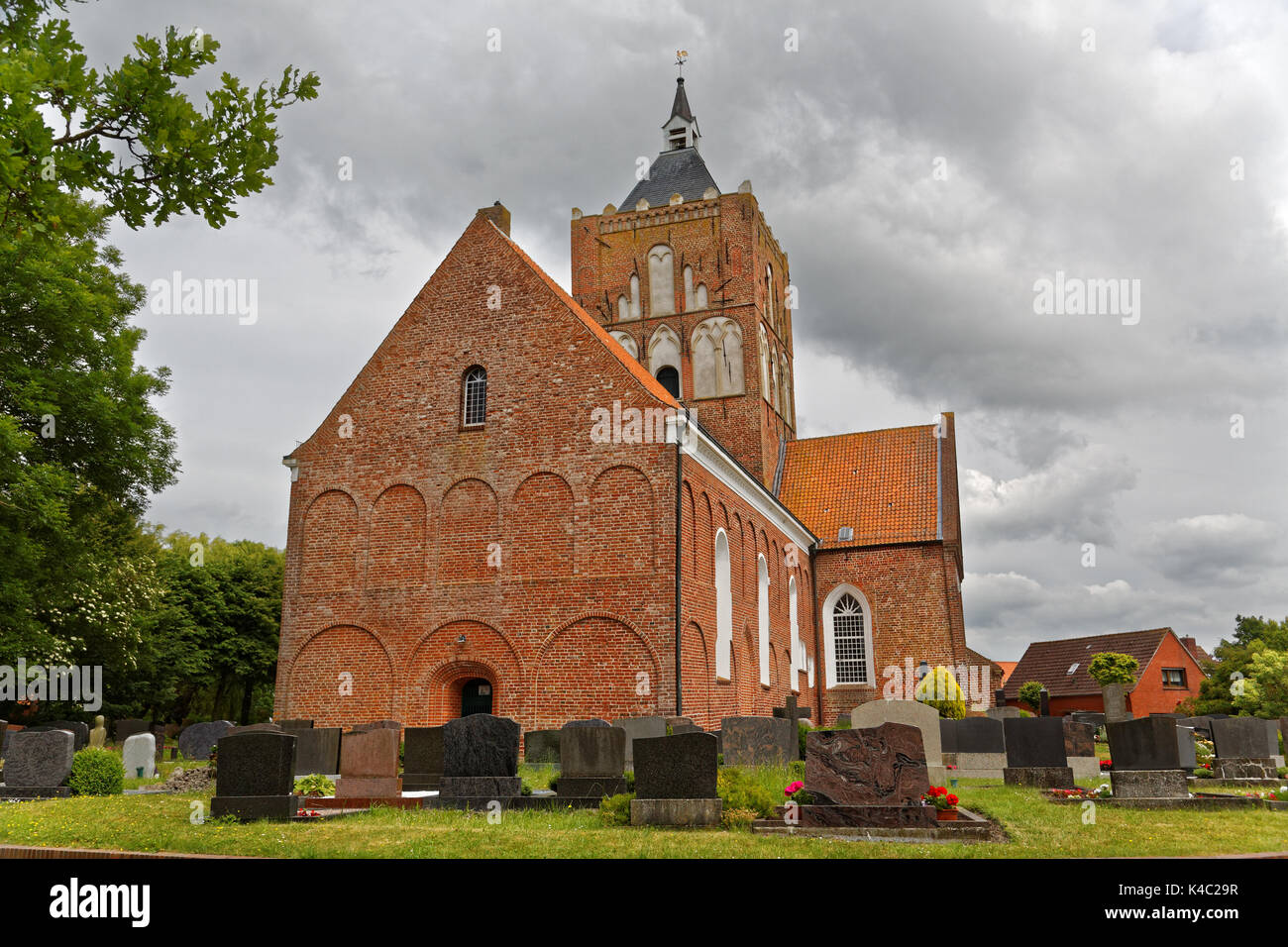 Cross Church In Pilsum, East Frisia Stock Photo