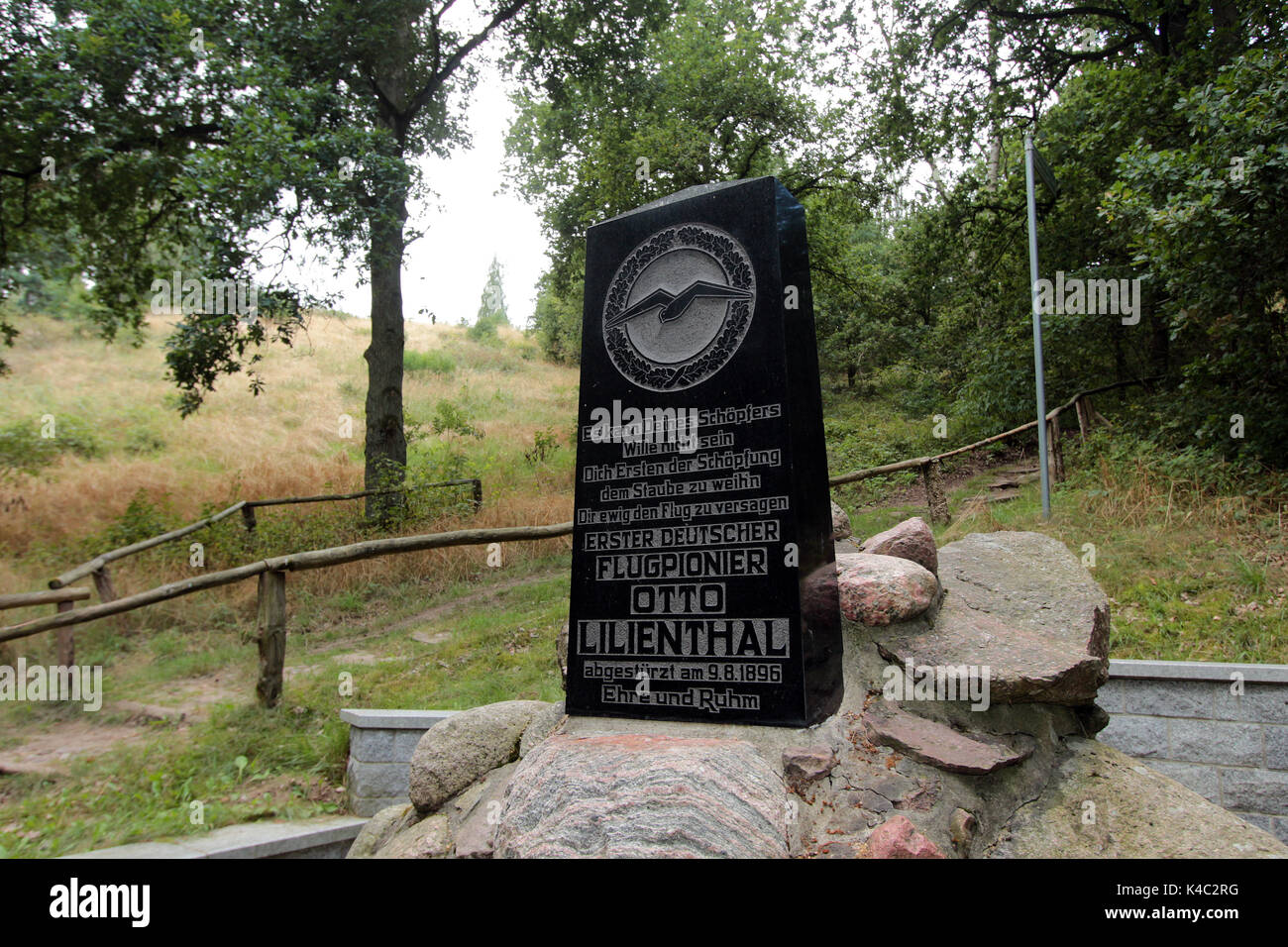 Otto Lilienthal Memorial In Rhinow At The Site Of His Fatal Crash Stock Photo Alamy