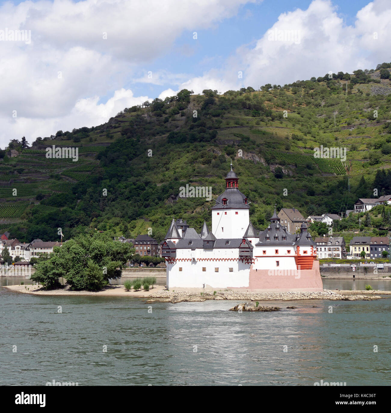 Pfalzgrafenstein Castle On The Island Of Falkenau In The Rhine, Formerly A Toll Castle In The Upper Middle Rhine Valley, Also Called Pfalz Bei Kaub Stock Photo