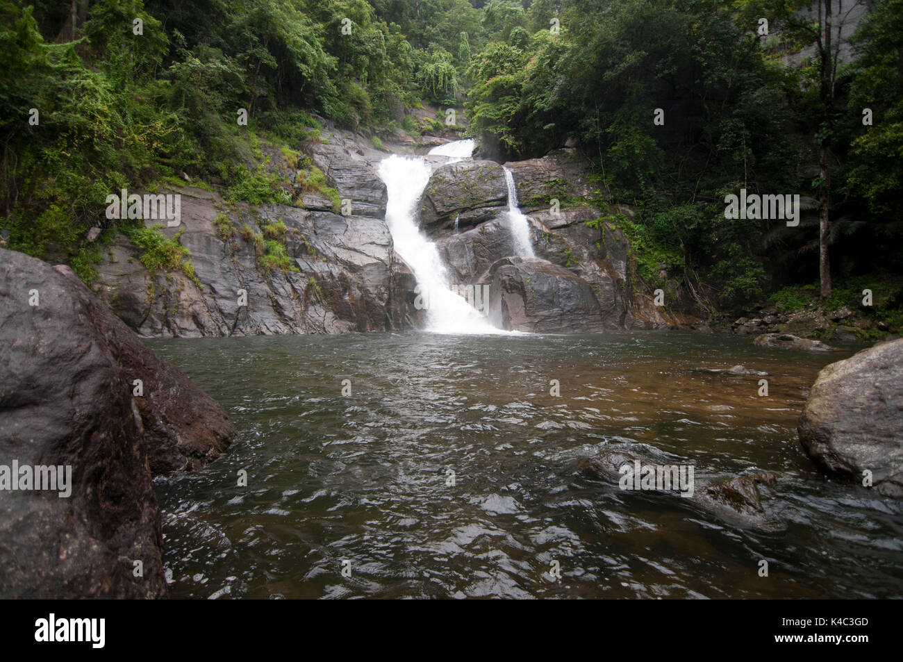 Kallar waterfall ponmudi trivandrum kerala Stock Photo
