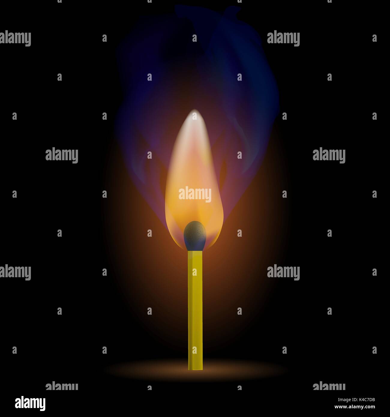 Burning Match with Fire Flame Stock Vector Image & Art Alamy