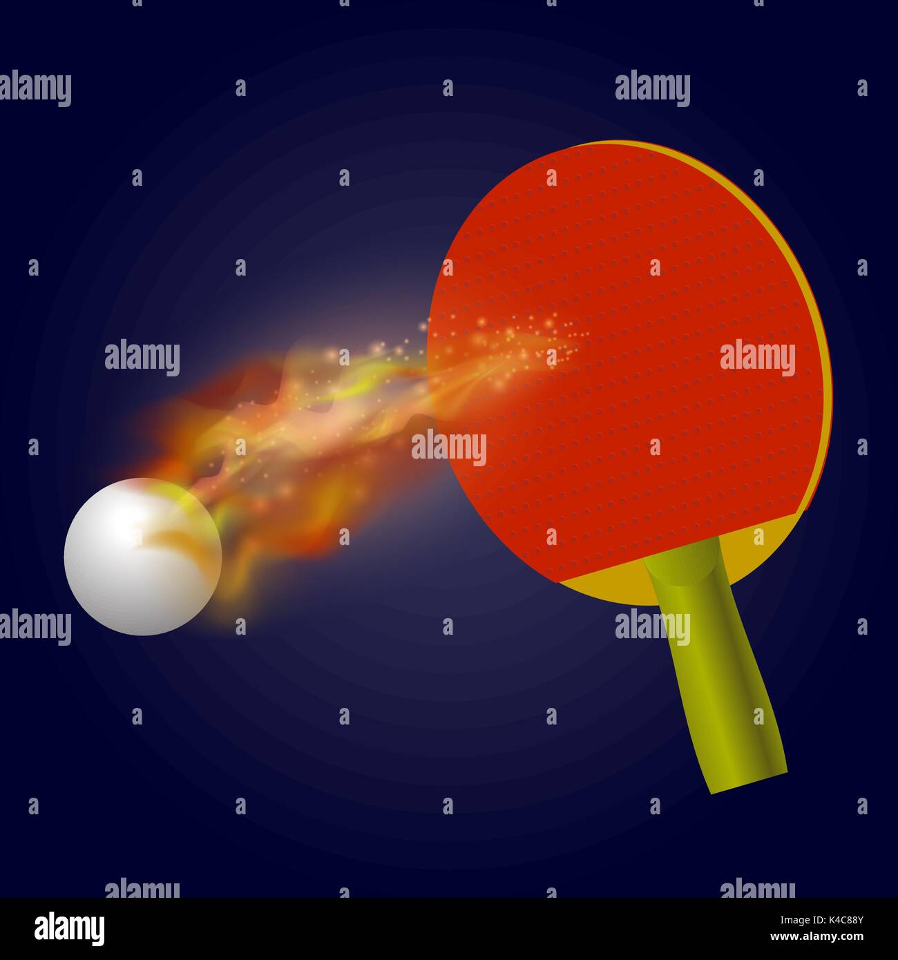 Table Tennis Racket and Ball Stock Vector Image & Art Alamy