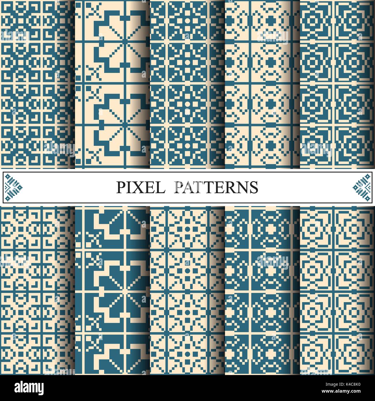 pixel pattern, textile, pattern fills, web page background, surface textures Stock Vector