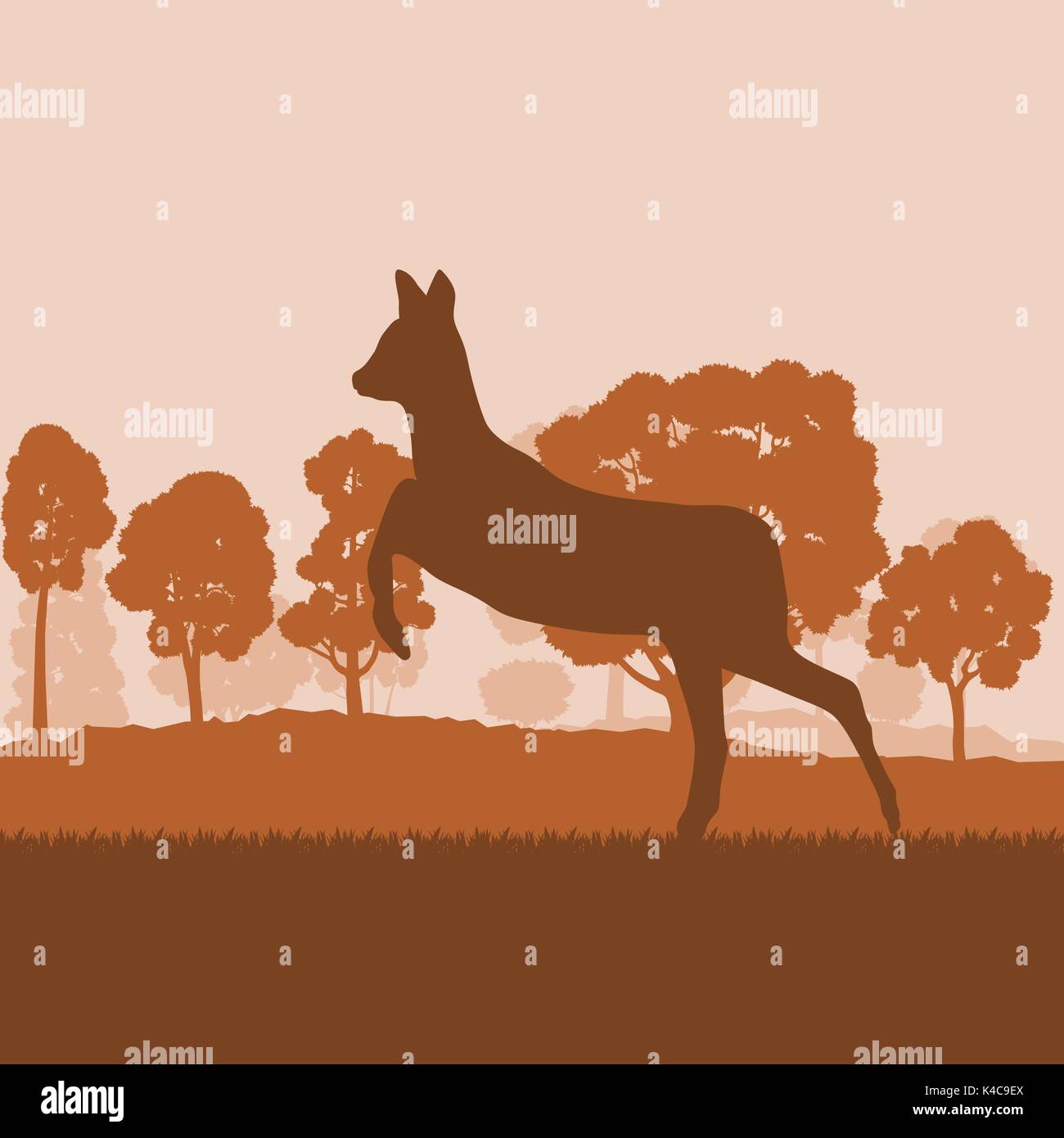 Deer antlers sunset Stock Vector Images - Alamy