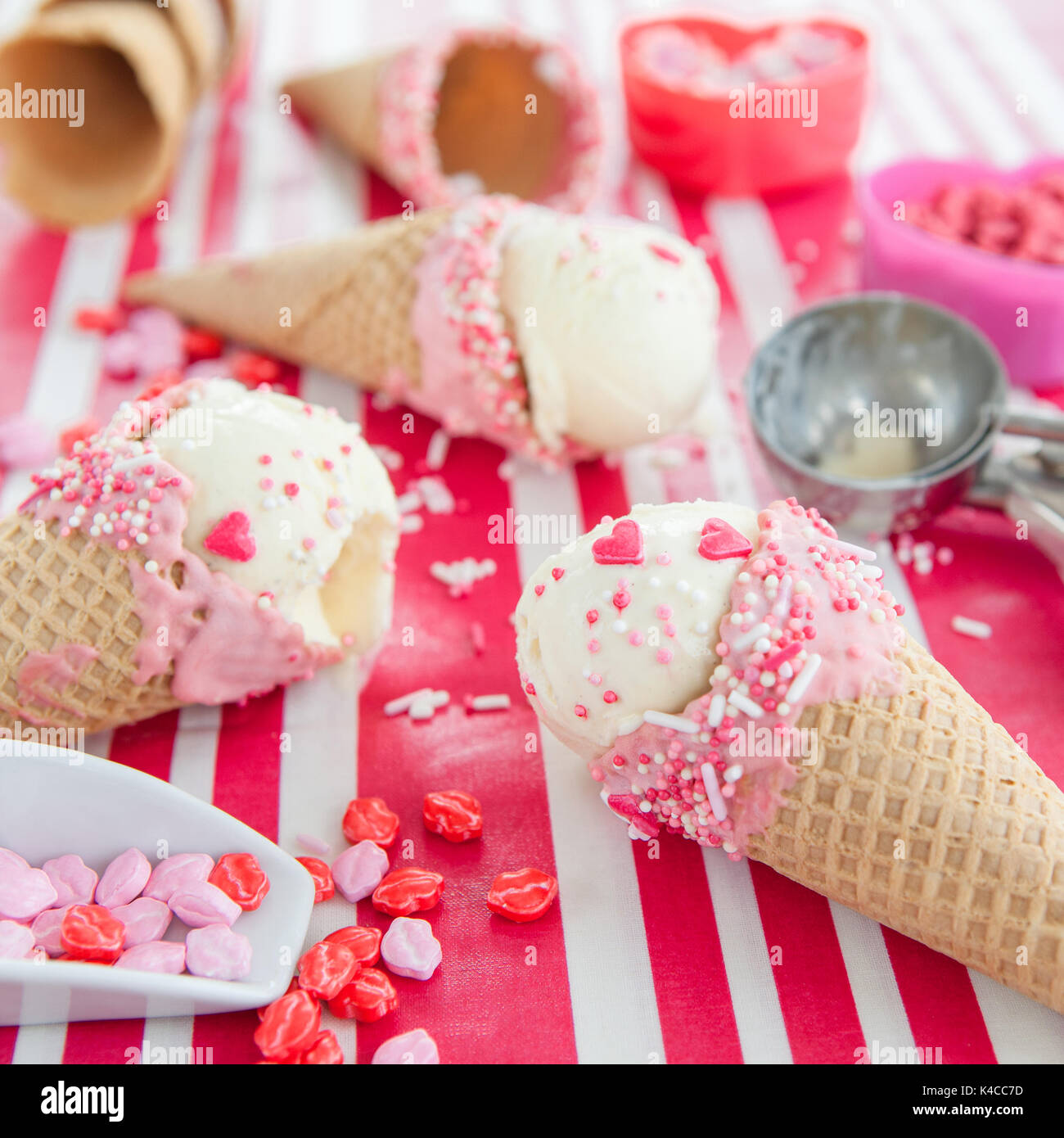 Vanilla Ice Cream With Sprinkles Stock Photo