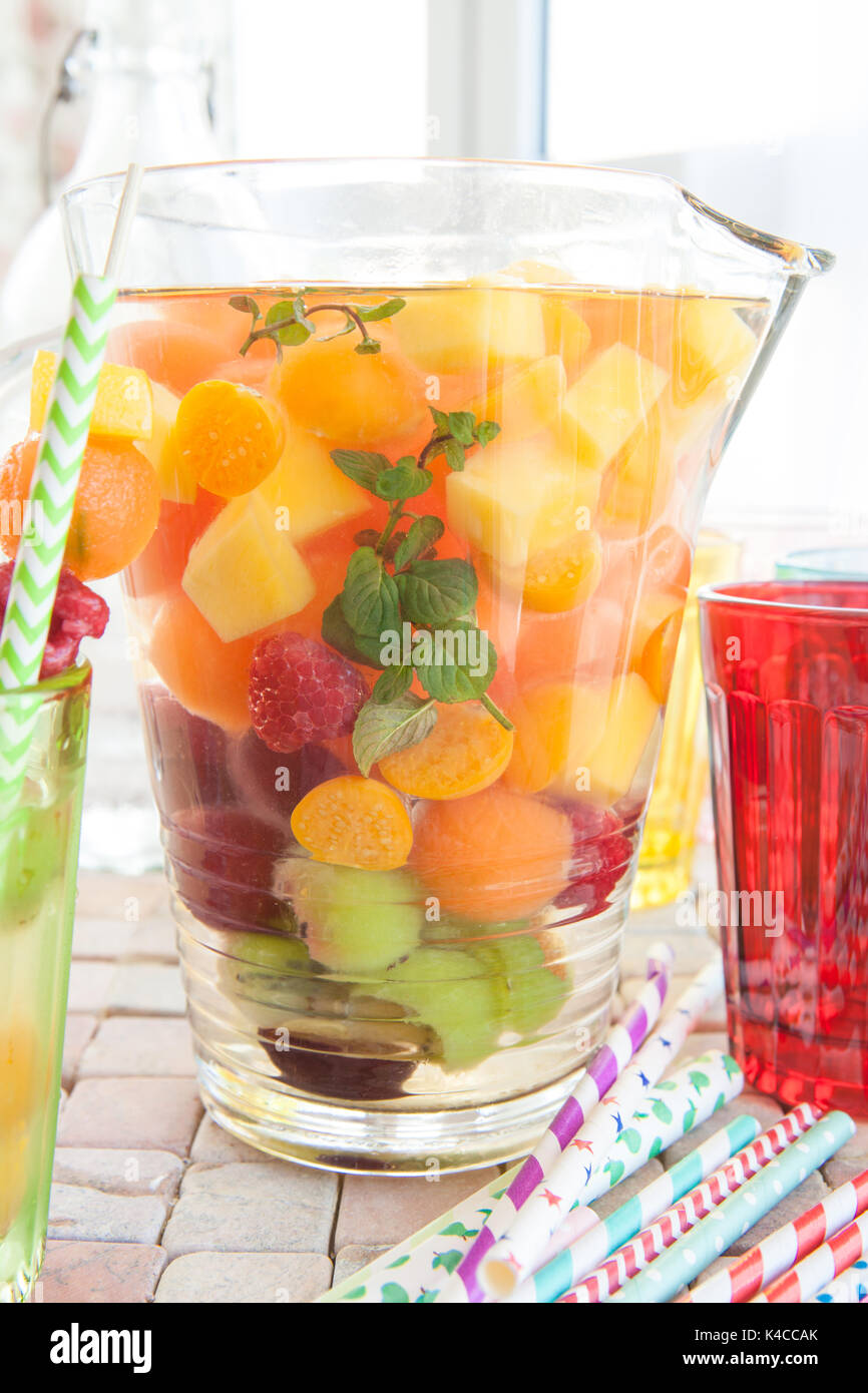 Homemade Fruit Punch Stock Photo Alamy