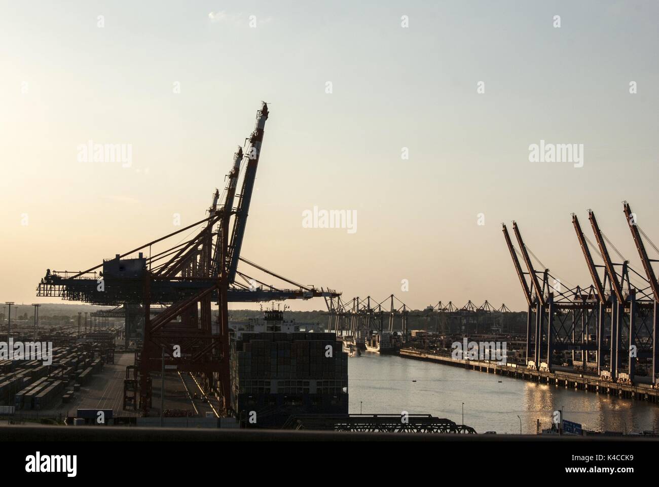 Hamburg Container Port Stock Photo