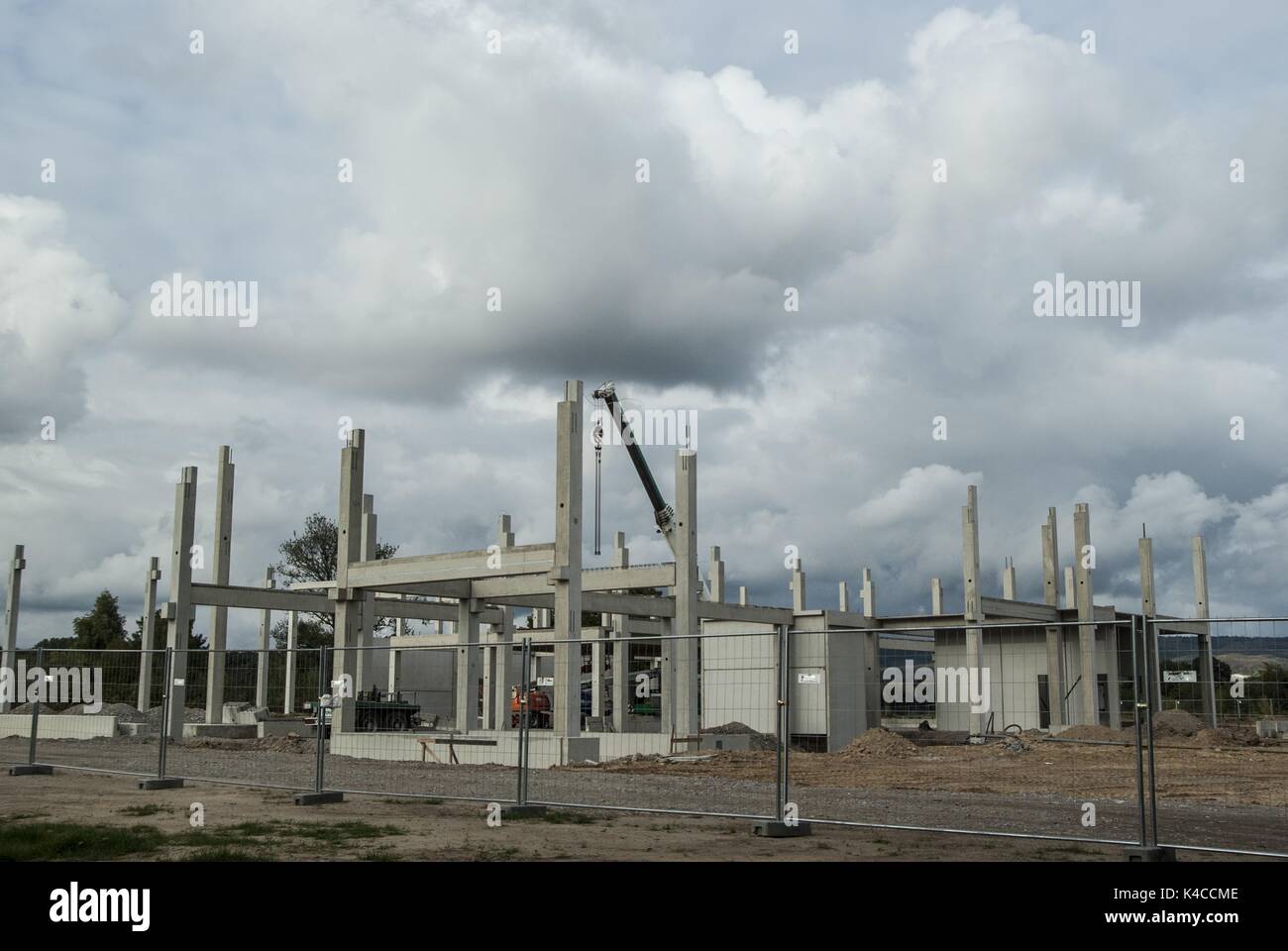 Construction Site, Shell, Offices, Warehouse, Construction, Stock Photo