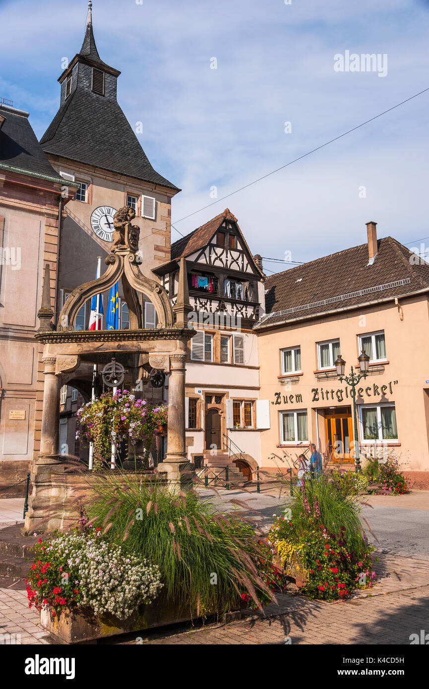 Rosheim, Picturesque Village, At The Scenic Route Of Vine Alsatian Alsace, France Stock Photo