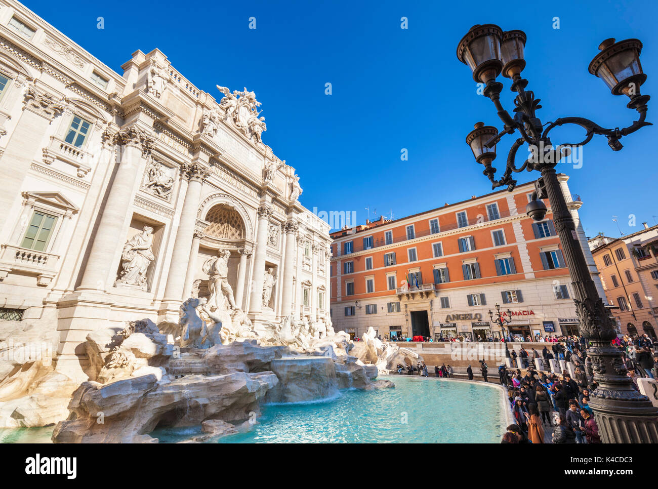 Rome Italy The Trevi Fountain backed by the Palazzo Poli daytime Rome Italy Lazio EU Europe Stock Photo