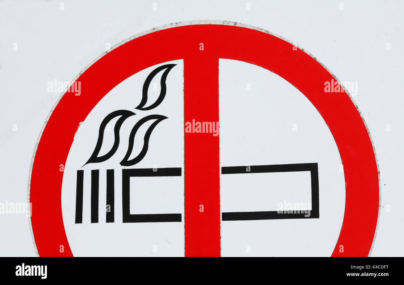 Sign no Smoking, Smoking Ban Stock Photo