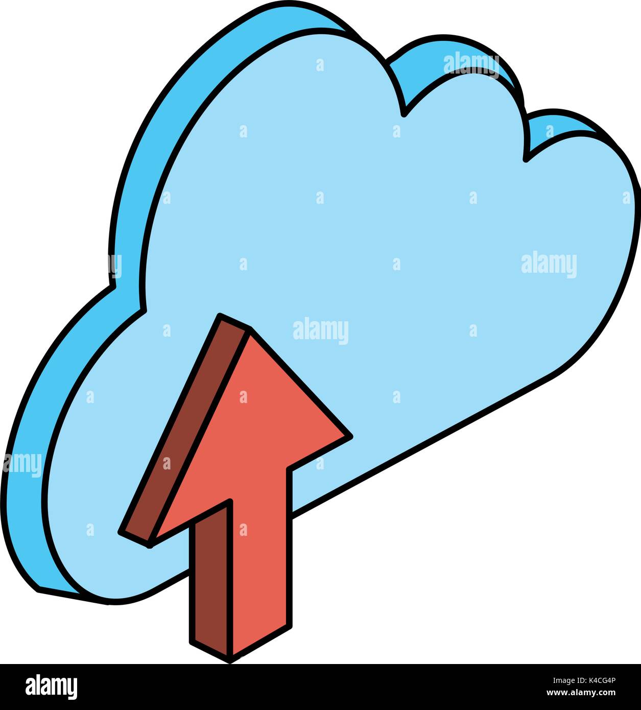 cloud storage with up arrow icon image Stock Vector Image & Art - Alamy