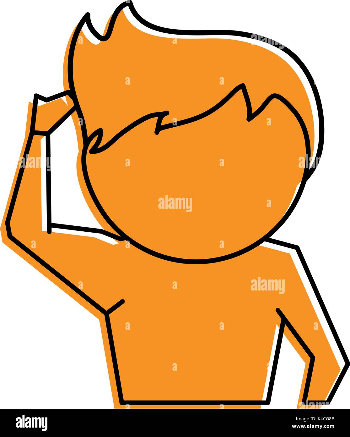 Man Scratching Head Cartoon High Resolution Stock Photography and