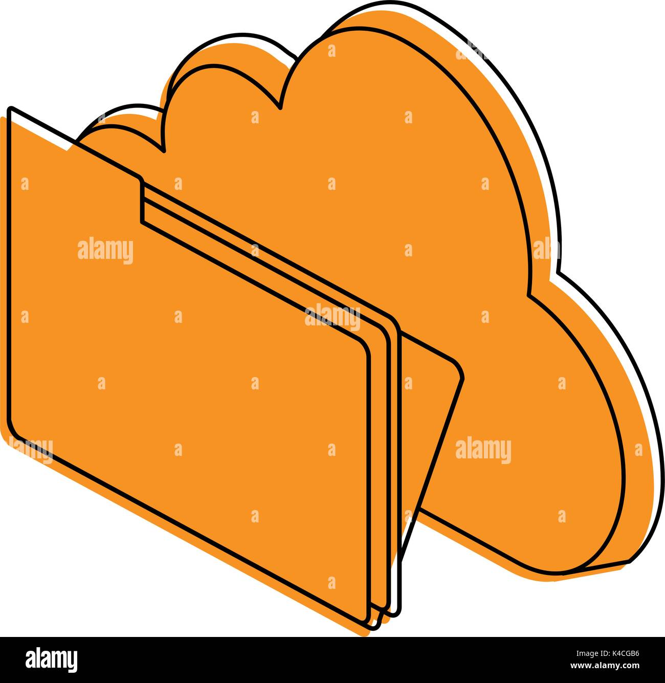 cloud storage with file folder icon image Stock Vector Image & Art - Alamy