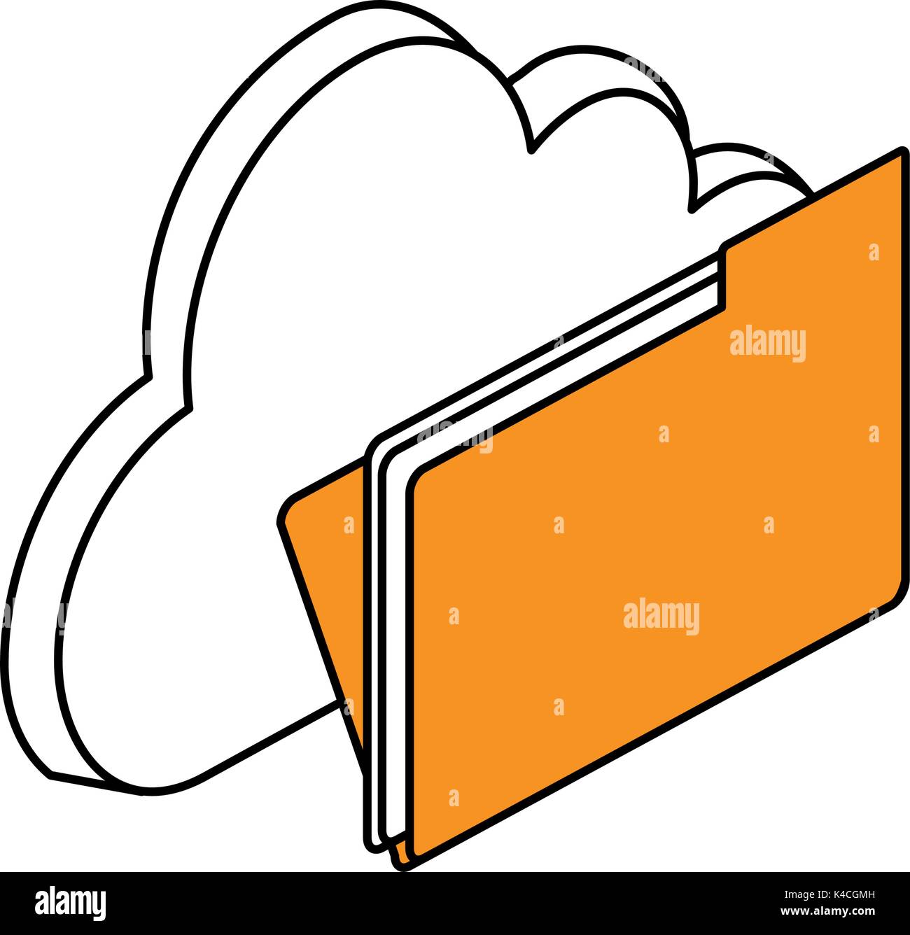 cloud storage with file folder icon image Stock Vector Image & Art - Alamy