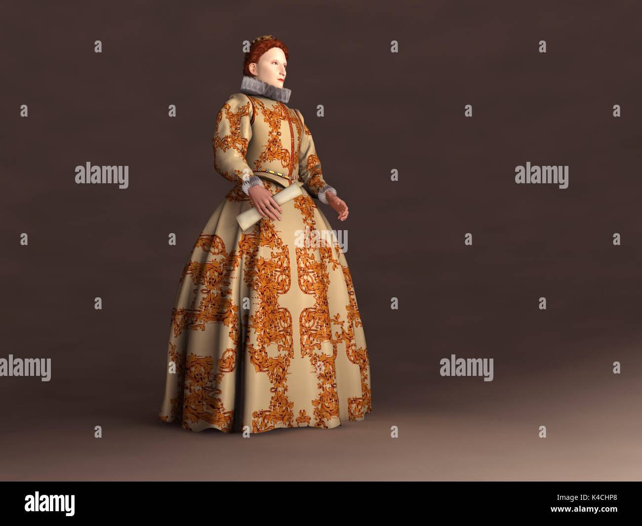 3d illustration of Elizabeth I of England Stock Photo