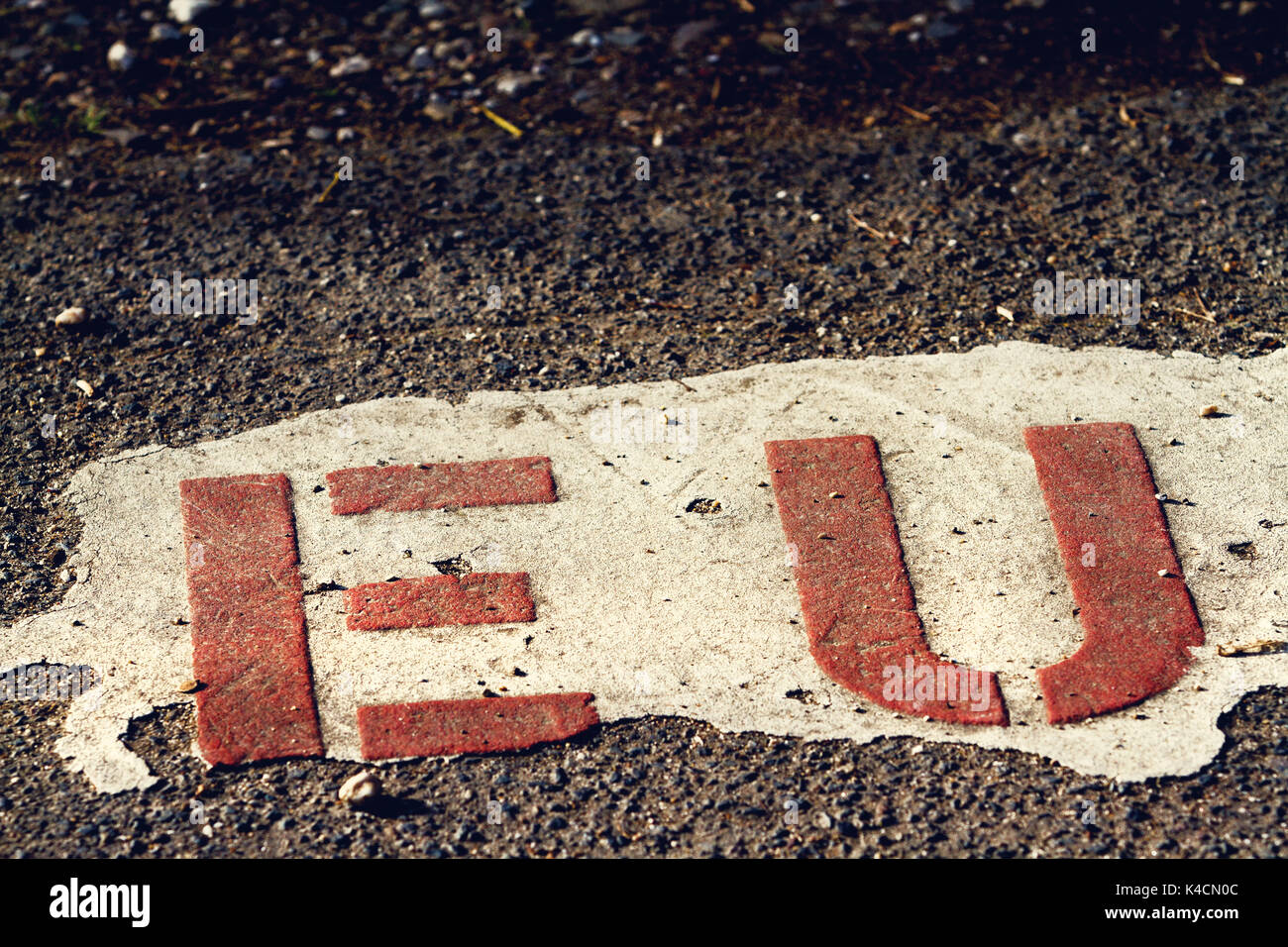 European Union, Eu, Lettering, Old Stock Photo