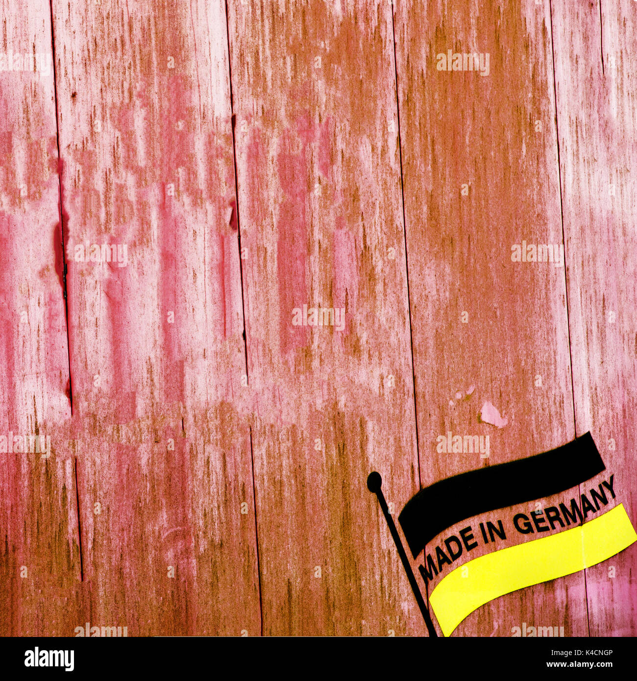 Made In Germany With Text Free Space, Germany Flag, Patina Stock Photo