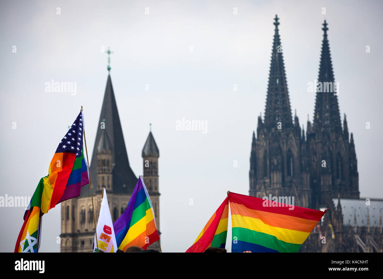 Csd, Christopher Street Day, Cologne, 2017, Cathedral Stock Photo
