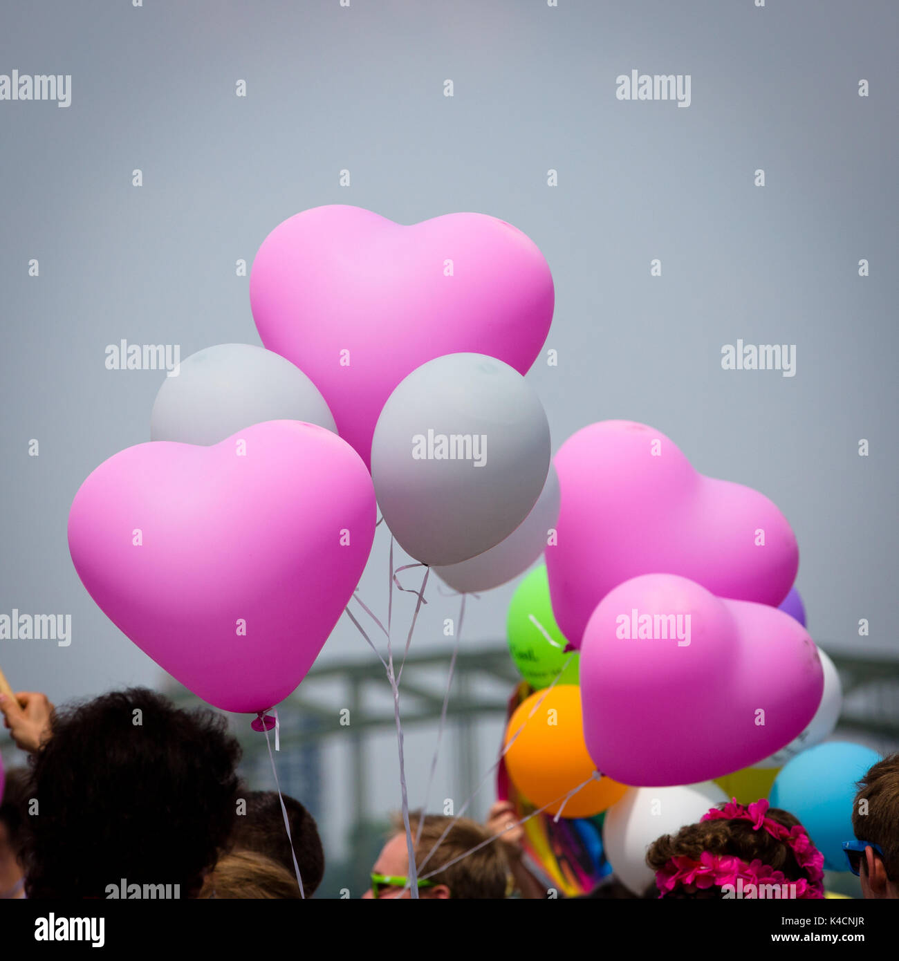 Christopher Street Day, Hearts, Balloons Stock Photo